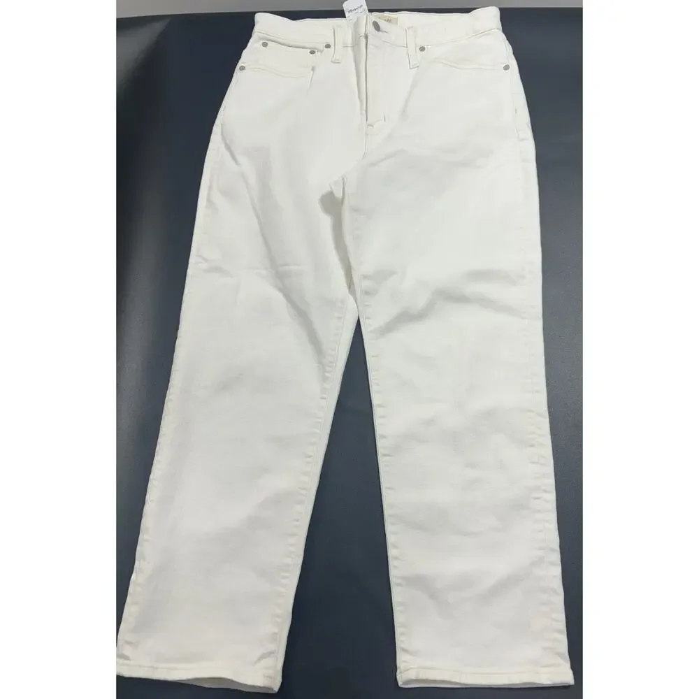 Madewell NWT Classic Straight Cropped Jeans in Tile White Size 31 MSRP‎ $128